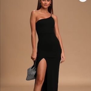 Black One Shoulder Maxi Dress